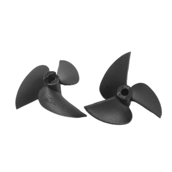 3 Pairs uxcell RC Boat Propeller 3mm Shaft 3 Vanes 32mm 1.4 P/D Fan Shape Pastic Black CW CCW Rotating Propeller Props for RC Boat 